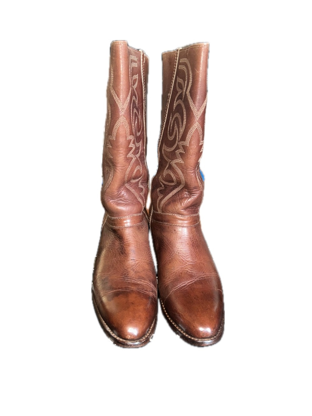 Men's Brown Leather Western Boots - Classic Cowboy Style